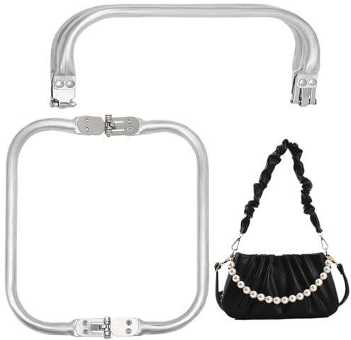 KSJEHW 2 PCS Borsa a Forma di U Manico Interno Bacio Chiusura a Chiusura Telaio Borsa in Alluminio Manico Borsa Cornice per Borsa Frizione Artigianato Progetti Fai da Te 240mm、190mm