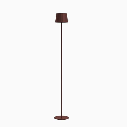 Wilmà Floor Piantana Lampada da Terra Senza Fili Led Ricaricabile Touch Control, Altezza Modulare 90/125 cm con Base Antiribaltamento, Impermeabile IP54, Ideale per Zona Living e Giardino (Corten)