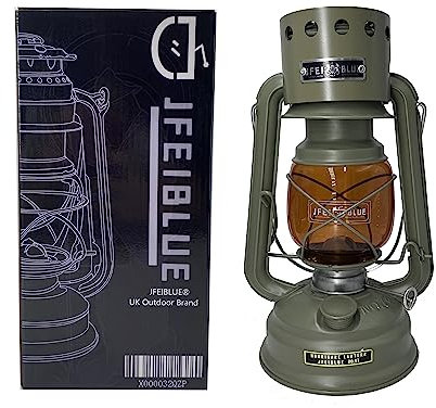 CAMPGEEKS Lámpara de aceite de queroseno, linterna de camping al aire libre, linterna de combustible, verde militar