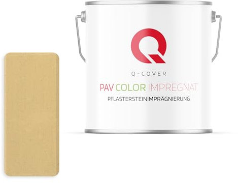 Q-COVER Impregnazione per ciottoli Giallo sabbia 5 L | Impregnazione colorata | Protettivo per calcestruzzo e mattoni | Interno & Esterno
