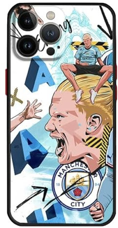 EZB Erling Haaland Themed iPhone Phone Case | Flexible Shock Absorbant Cool Phone Cover | Erling Haaland Themed Case (iPhone 11) Blue