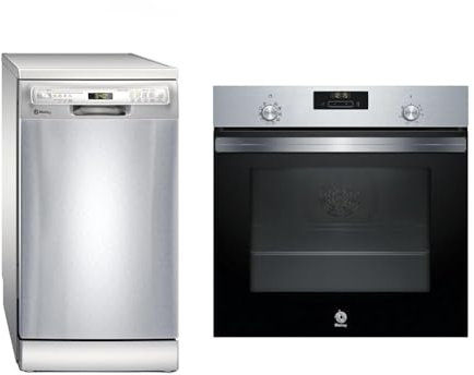BALAY - Lavajillas, Libre instalación, 45 cm., Motor ExtraSilencio, Home Connect, Pantalla LED & 3HB4131X2 - Horno, Multifunción, A, Encastrable, 60 cm, 71 l, 7 F, Aqualisis