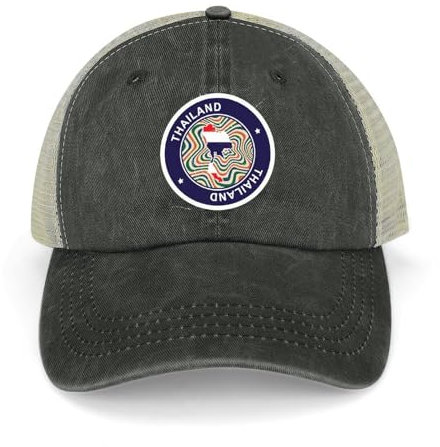 Yelolyio Outdoor Cap Herren Mesh Back Ballcap Thailand Flag Map Cotton Caps Thailand Caps Baseball Caps Fishing Hats Mesh Caps Outdoor Sports Caps, Schwarz , 1-5