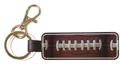 SDFHU Porte-clés en cuir avec lacets de football américain - Cadeau reconnaissable - Accessoire en cuir - Fermoir en métal, blanc, taille unique