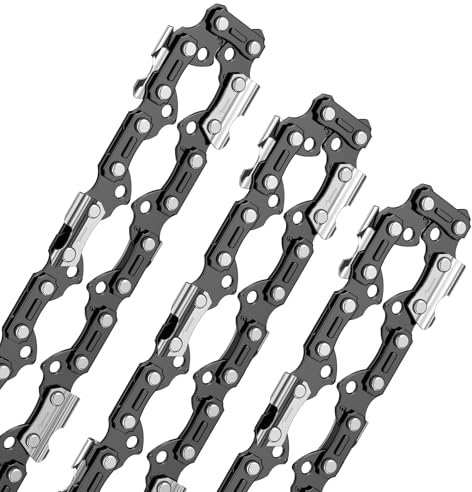 Aicoya Pack de 3 Cadenas de Motosierra 3/8LP para Espadas de 30 cm 46 Eslabones, 1.1mm Cadena de bajo retroceso 043