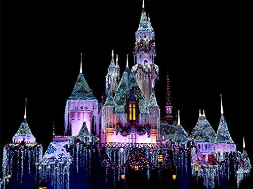 Puzzle 2000 Pieces Disneyland Sleeping Beauty Castle Winter Classic Puzzle DIY Kit Paper Toy Unique Gift Home Decor 70x100cm