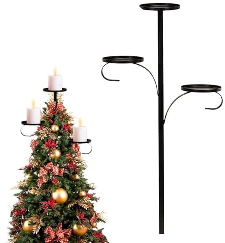 Black Triple Tree Topper, Tree Topper Candle Holder, Christmas Tree Decorations, Candle Holder for Christmas Tree Topper, Christmas Candle Holder, Tree Topper for Christmas Decoration