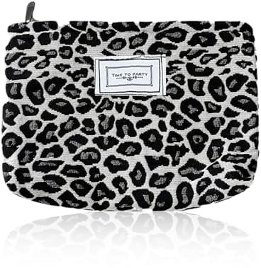 MYGLOAR 1 Stück Damen Rosa Leopard Kosmetiktasche Große Kapazität Canvas Kosmetiktasche Damen Handtasche Reise Kulturbeutel Reisezubehör Reise Kulturbeutel Zubehör Aufbewahrungstasche