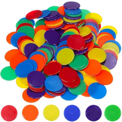 XYTAHDM Lot de 100 jetons de jeu, 25 mm en plastique, pièces de monnaie colorées, jeton de panier ou supermarché, jeton de voiture, jetons pour jeux de bingo et mathématiques