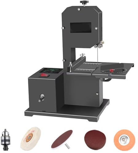 LHQYA Sierra Eléctrica Hilo para Madera 800W, Sierra Multifuncional Sobremesa Precisión, Altura Corte 70mm&0-45 ° Ajustable&Velocidad Motor: 1750r/min&tamaño Profundidad Garganta: 90mm