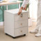 BonChoice 3 Drawers Mobile File Cabinets Pedestal Office Filing Cabinet Lockable with Rolling Casters, Wood Under Desk Storage Cabinet for A4 Paper (#2 White)