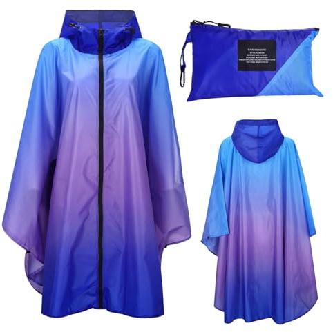 Adults Poncho Coat Outdoor Hooded Waterproof Zipper Rainwear Womens Waterproof Windbreaker Insulated Jacket Lightweight Dot Rain Poncho Fashion Mountaineering Cycling Trench Coats Protective Rain Coat