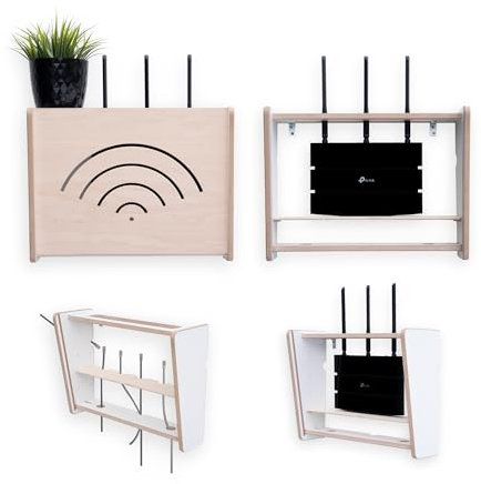MOE UHANE Router Schrank - Router Aufbewahrungsbox - Router Verstecken - Router box - Wall box - Wallboxen - Wlan Regal - Wifi Schrank - Made in EU
