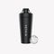 VETAIN Edelstahl Shaker 700ml - Fitness Shaker mit Mixball - 100% Auslaufsicher - Premium Protein Shaker mit Messskala - BPA frei - spülmaschinenfest, robust & langlebig (schwarz)