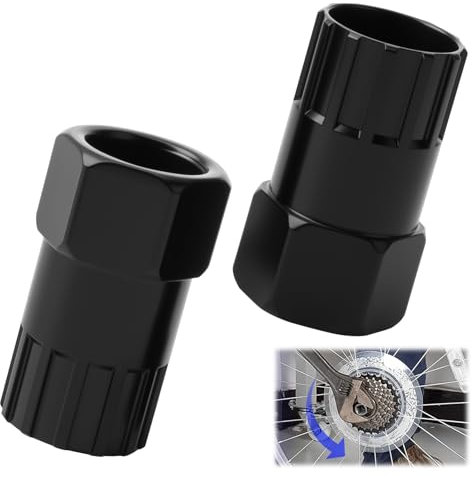 2PCS Bicycle Freewheel Remover Tool, High Carbon Steel Cassette Lockring Tool Mountain Bike Bottom Bracket Removal Tools Compatibility with Shimano SunRace ATX MTB Road Bike EBike Hub Motor (Black)