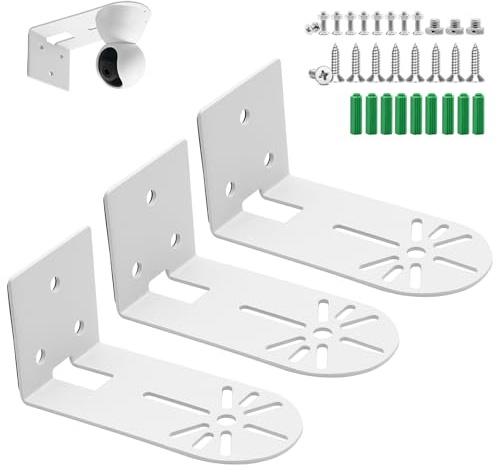 ZHIYUQL® 3 Stück Überwachungskamera Halterung L-Förmige Metall Wandhalterung Kamera Zubehör Selbstklebende Universallöcher mit Schrauben