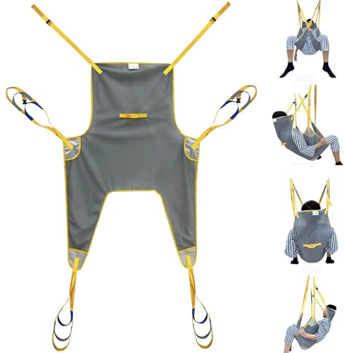 ​Harnais de Transfert Universel pour Patient avec Dossier et Jambières,Ceinture de Levage Réglable en Hauteur jusqu'à 100kg,avec Multiple Poignées pour le transfert et le positionnement des patients​