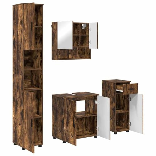 vidaXL Bathroom Cabinet Space Saving Solution with Modern Rectangular Mirror Interior Furniture Home Organization