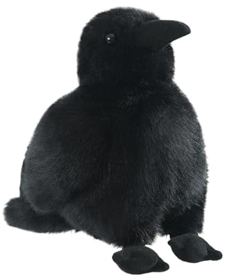 Generisch Krähen Kuscheltier - 15 cm Tierisches Wurfkissen Deko,Halloween Plüschkrähe Spielzeug Kinder ab 3 Jahren Wohnzimmer Kinderzimmer Deko Partydekoration