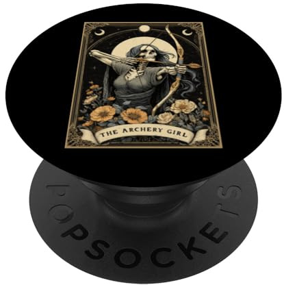 The Archery Girl Bogenschützen-Tarotkarte mit Pfeil und Bogen PopSockets Klebender PopGrip