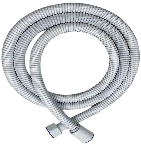 Dusch Schlauch 1,5 m/2 m G1/2 Zoll flexibler Duschschlauch, Edelstahl, verchromt, Badezimmer-Wasserkopf, Duschkopf-Verlängerungsrohr für Badezimmer(White,150cm)