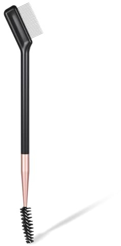 Dual-Ended Eyelash Comb and Eyebrow Brush, Professional Lash Separator Tool for Grooming, Portable Eyelash Brush for Travel, Home, and Professional Salon Use, Removes Mascara Clumps and Defines Brows