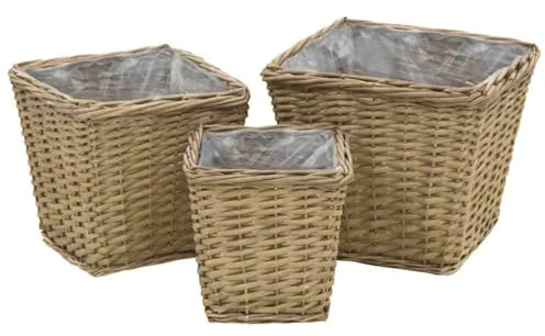Lumanois Arriate de Mimbre con Forro de PE 3 Unidades,Casa y jardín,Jardín,Jardinería,Maceteros y jardineras,2.4kg-246833
