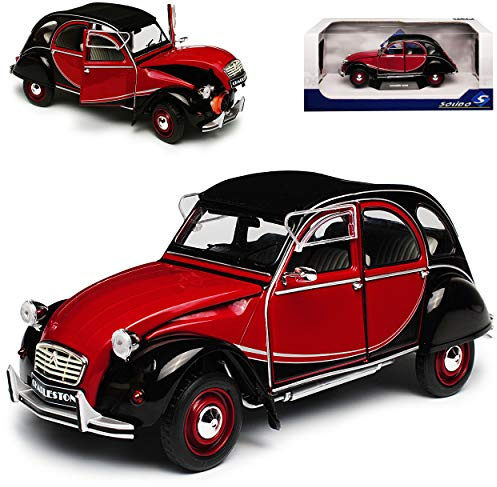 Generisch Citroen 2CV 6 Rot Braun mit Schwarz Charleston Ente 1949-1990 1/18 Solido Modell Auto