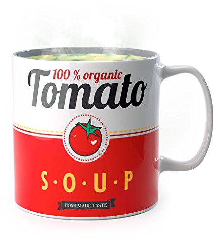 balvi - Tomato Keramik-Tasse für Suppen. Mikrowellen- und spülmaschinenfest. Kapazität: 500 ml.