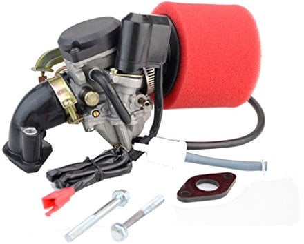 GOOFIT 18mm Carburetor Air Filter Intake Manifold Throttle Cable Replacement for GY6 4 Stroke 49cc 50cc 139QMB 139QMA Engine Scooter Go Karts Moped