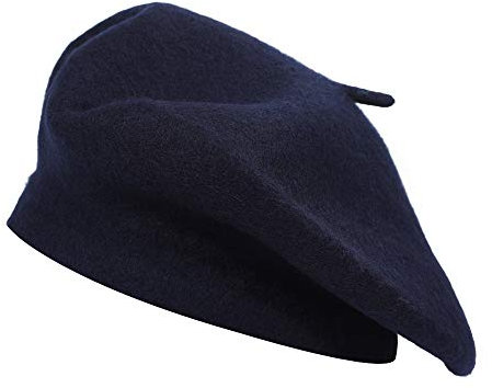 ZLYC Frauen Klassische Der Französische Künstler Baskenmütze Barett (Navy Blau)