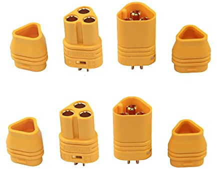 Boladge 2 Paires 3 Pôle 3.5mm Connecteur Femelle et Mâle MT60 Bullet ESC à Moteur Connecteur Set (2 Paires)