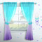 Vorhänge für Badezimmer, Dekoration, 1 Vorhangtasche, Fenster, Voile, durchsichtige Vorhänge, lila, blaugrün, Ombré-Vorhänge für Schlafzimmer, Mädchen, Dekorationen, Meerjungfrau, 132x2444 cm lang