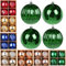 Sunshine Glänzende Weihnachtskugel-Ornamente, riesige hängende Weihnachtsbaum-Dekoration für den Urlaub, extra groß, bruchsicher, Retro-Kursilberkugel-Set (Grün, 10,2 cm)