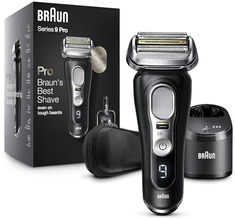 Braun Series 9 Pro 9460cc Electric Razor, Waterproof Foil Shaver for Men, Wet & Dry Shave, With ProLift Beard Trimmer for Grooming, 5-in-1 Cleaning & Charging SmartCare Center Included, Atelier Black