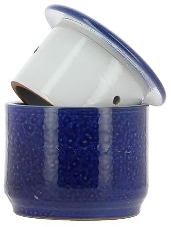 Poterie Turgis - Beurrier à eau en grès bleu 500g - Made in Calvados