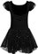 Arshiner Ballettkleider Mädchen Ballettkleidung Schwarz Ballerina Kleid Ballettrock Kinder Ballet Leotard Tanztrikot Balettkleid mit Rock Tütü Glitzer Turnanzug 6-7 Jjahre