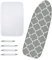Kinsinder Ironing Board Cover and Pad 148x48cm Replacement Ironing Board Covers with 4 Adjustable Fasteners and Protective Mesh Easy-Fit, Grey