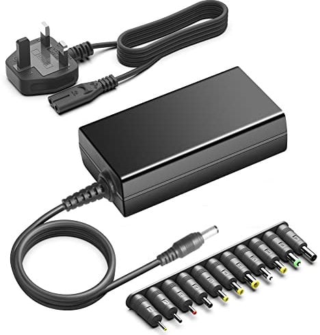 Universal Power Supply Adapter AC 100-240V DC 18V 18.5V 19V with 11 Connectors 5.5*2.1mm/6.5*4.4mm for Samsung LG TV Soundbar Speaker Asus Sony Acer AOC BenQ MSI Monitor Trigkey S5 S7 MINI PC Charger