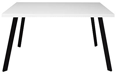 58 aufm Kessel Esstisch rechteckig Ediva 1 140 x 90 x 75 Esszimmertisch Schwarz/Weiß Matt Lack 13876-140