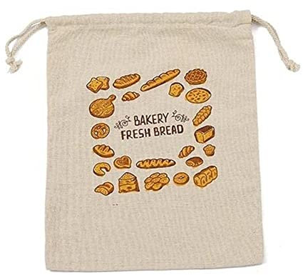 Sac à pain en lin et coton, sacs à pain réutilisables pour garder le pain frais, sac de rangement respirant pour le pain avec cordon de serrage