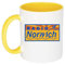 Crunchy Carrots Alan Partridge Radio Norwich Mug 106.5 FM Inside Coloured and Handle 11 oz (Yellow)