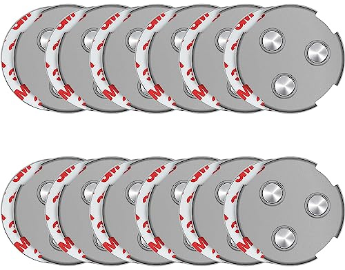 SAVS RMAX-60 Magnethalterung Rauchmelder Magnethalter 60mm - 12 Stück Set - Magnetbefestigung für Feuermelder - Brandmelder Magnetplatten Halterung - Magnet Befestigung Selbstklebend mit Klebepads | 12 selbstklebende Magnethalterungen mit 60 mm für Rauch-, CO- und Hitzemelder, Montage ohne Bohren und sicherem Halt.