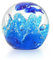 LSHAI Handgeblasene Glaskorallenfisch-Figuren, Kugelornamente, Tischdekoration, Briefbeschwerer, Glaskugel, mittelblaue Glasfiguren für Aquarium, Kunstglas, Meerespflanze zum Geburtstag