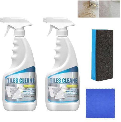 Tile Grout Cleaner Sprayer,Tile Cleaner, Ceramic Tile Cleaner, Powerful Tile Cleaner, Tile Floor Cleaner, Tiles Floors Deep Cleaning Agent, Make Grout Cleaning Much Easier (2pcs)