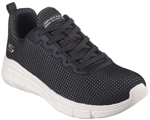 Skechers Women's Bobs B Flex Visionary Essence Sneaker, Black Knit, 9 UK