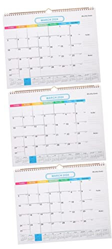 EXCEART 3st Wandkalender 2024 18 Monate Kalender Für Die Planung 2023 Wandplaner Kalender Terminkalender An Der Wand Feiertagskalender Zum Aufhängen Haushalt Papier Partnersuche Zeitplan