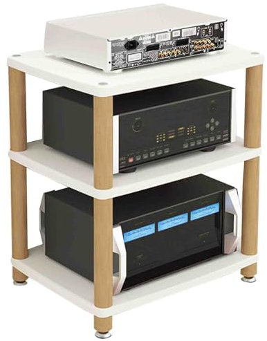 Professionelles Verstärker-Rack für den Heimgebrauch HiFi-Lautsprecherschrank Multifunktionales mehrschichtiges Audio-Gehäuse Verletzt den Boden Nicht Starke Tragkraft Massiver Holzträger (Color : We