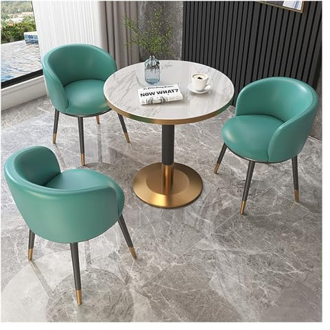 Runder Esstisch Mit Stühlen Essgruppen, Runder KüChentisch Mit 3 StüHlen, Platzsparendes Moderner Esszimmer Set, Kleines Wohnzimmer Büro Tisch Set, Balkontisch Tischgruppe Sitzgruppe ( Size : Green B