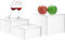 Cliselda 3 Stück Klare Schaukasten, Vitrine Mit Hohlem Boden, Acryl Würfel Riser Display Ständer Box für Cupcakes, Süßigkeiten, Desserts, Buffets, Schmuck (Groß)